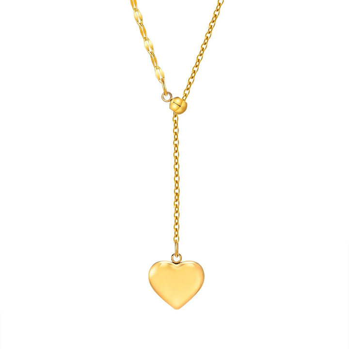 Skanto | 14k Delikat Kvinne Hjerte Dangle Halskjede