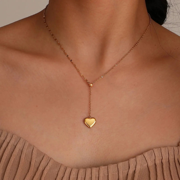 Skanto | 14k Delikat Kvinne Hjerte Dangle Halskjede