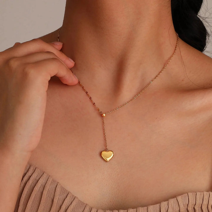 Skanto | 14k Delikat Kvinne Hjerte Dangle Halskjede