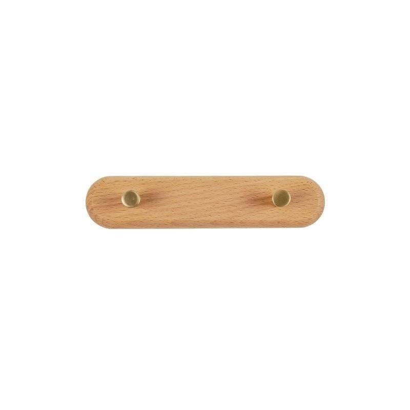 Skanto | WandHout – Minimalistisk treveggskleshenger med messing kroker