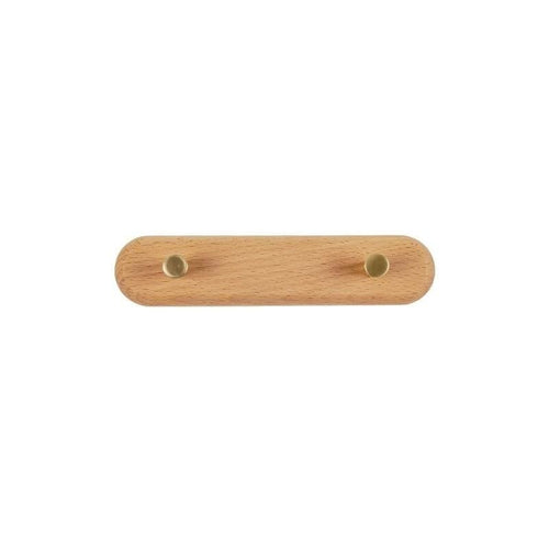 Skanto | WandHout – Minimalistisk treveggskleshenger med messing kroker