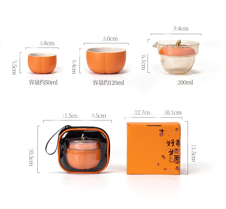 Mini Pumpkin Keramisk Tekanne Sett | Skanto