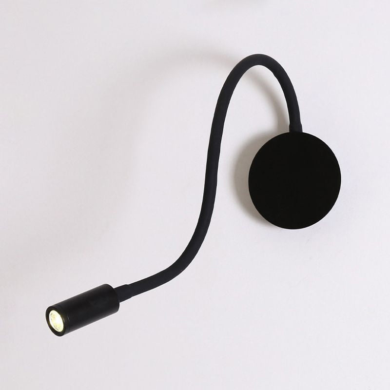 Justerbar sylinder lesing vegglampe moderne silikon og metall LED svart/hvit sconce lampe | Skanto
