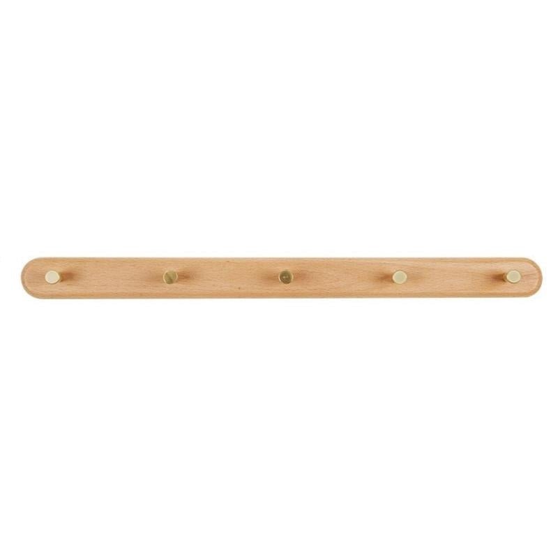 Skanto | WandHout – Minimalistisk treveggskleshenger med messing kroker