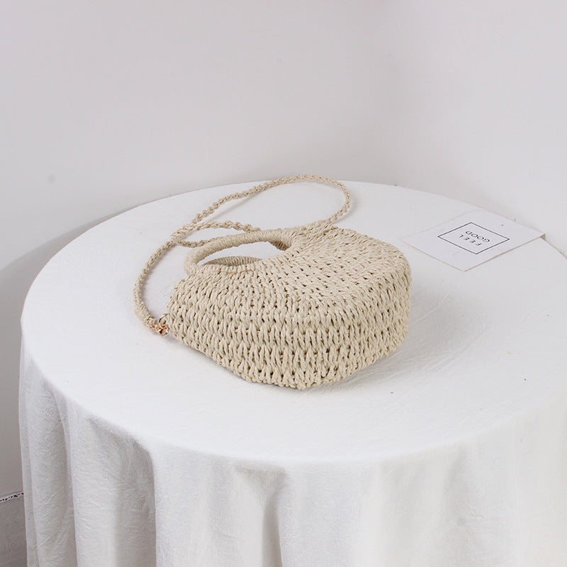 Braided mini handbag with round handles Skanto