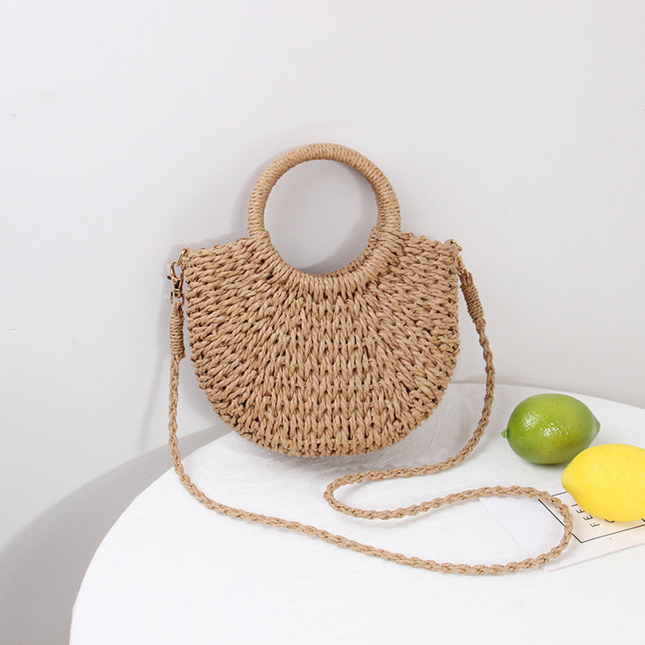 Braided mini handbag with round handles Skanto