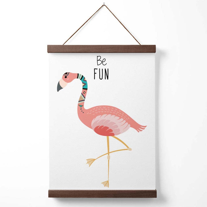 «Vær morsom»-plakat med flamingo-stammesitat og oppheng