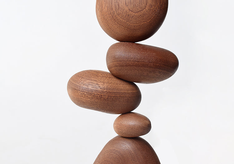 Zen Wood Stone Shape Dekor