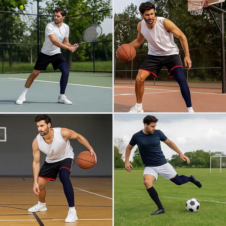 FlexiRelief | Full Leg Compression Sleeve – Knee Support – Graduert Trykk – Smertelindring – Gjenoppretting – Hevelse Reduksjon Skanto
