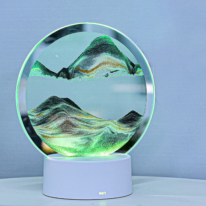 Skanto | Kreativ Rund Timeglass Quicksand 3D LED Nattlampe Bordlampe