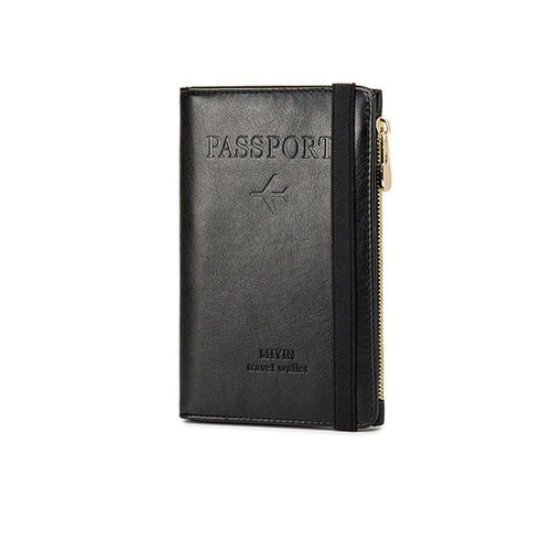 Men's Leather Passport Wallet with RFID Blocking | Skanto