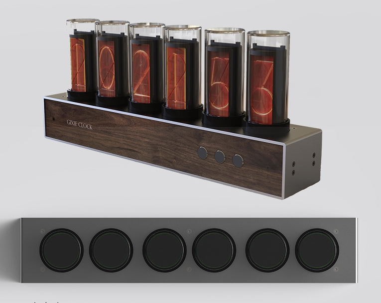 Skanto | DIY Solid Wood Glow Tube 6-Bit Digital Clock with 7 Modes, Magnetic Design, Adjustable Color and Precise Timing, The Best Handmade Gift for Him or Her