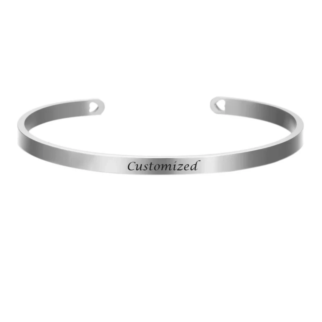 Skanto | Graviertes Edelstahl-Armreif | Personalisiertes minimalistisches Design