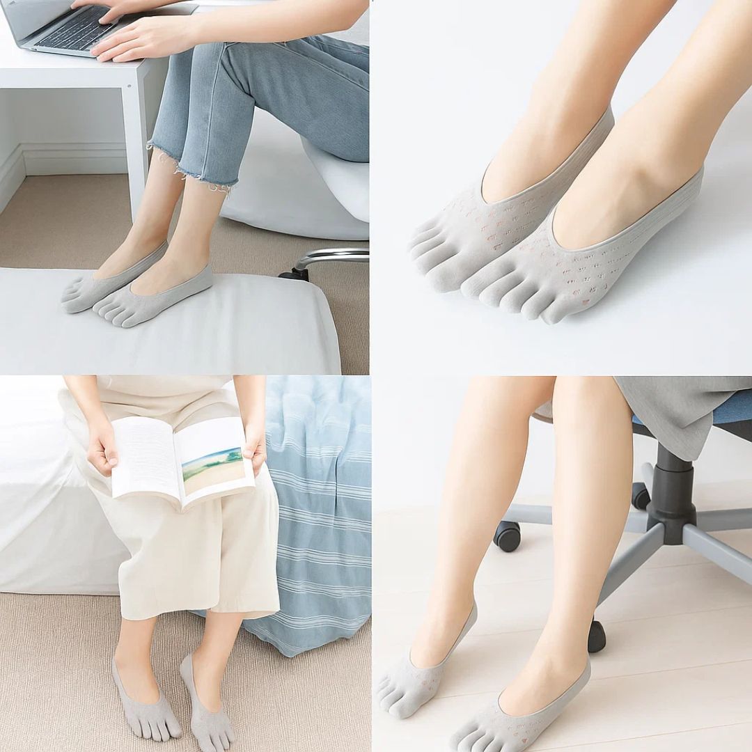 ToeAlign | Ortopediske Tå Sokker – Tå Separasjon, Fukttransporterende & Lindring for Hallux Valgus, Hammerfott & Idrettsfot Skanto