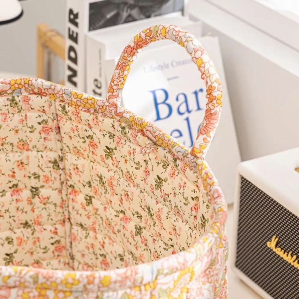 Skanto | Delikat Floral Canvas Oppbevaringskurv