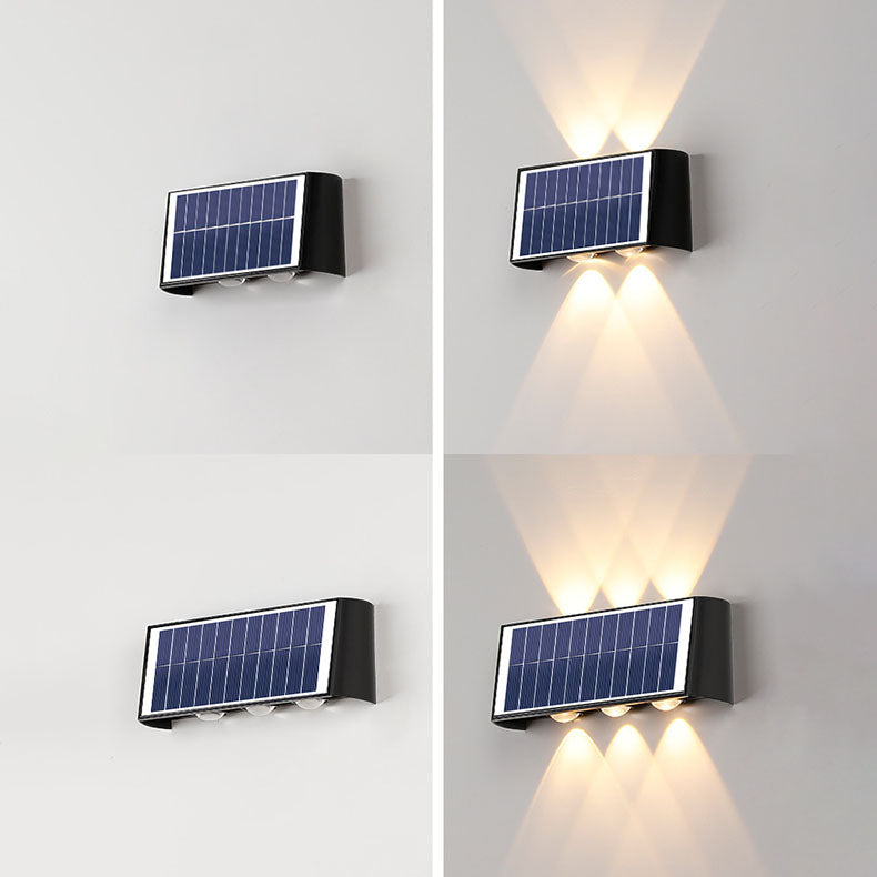 Norvo | Modern Simplicity Solarlampe Vanntett Rektangulær ABS PMMA LED Vegglampe For Utendørs Patio