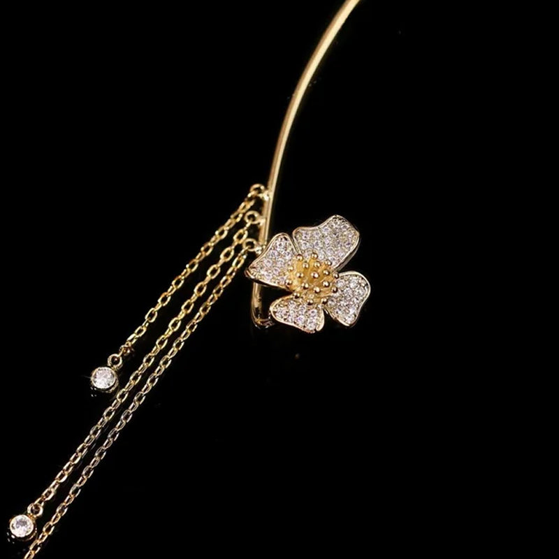 Skanto | Butterfly Blomst Rem Style Zircon Øredobber