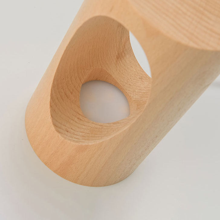 Skanto | Japansk heltre rektangulær søyle LED nattlampe USB bordlampe