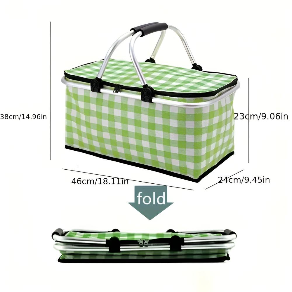 Skanto | Sammenleggbar Rutete Picknickkurv