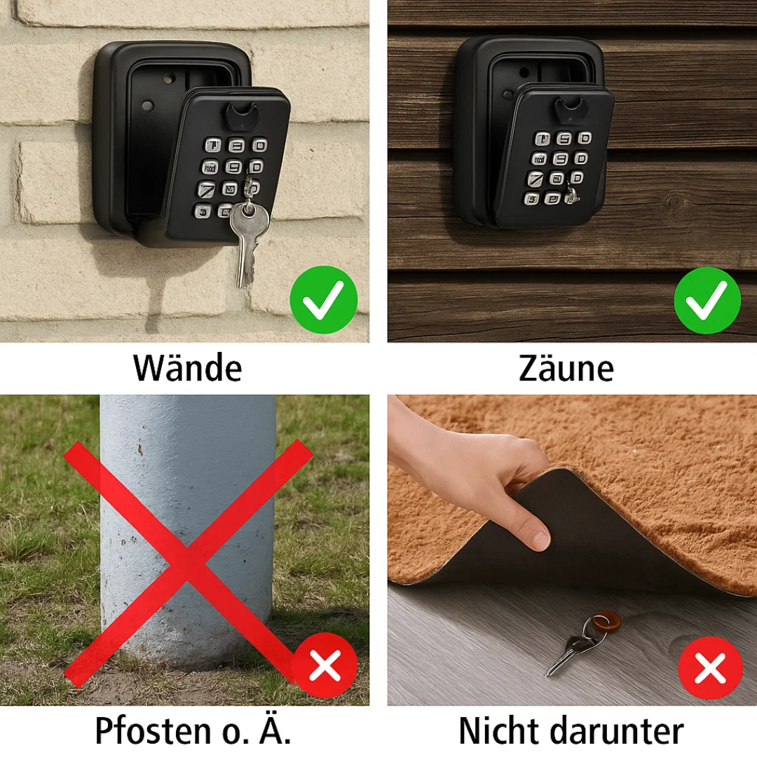 Skanto | KeyGuard Utendørs Safe – Værbestandig Veggmontert Nøkkelboks