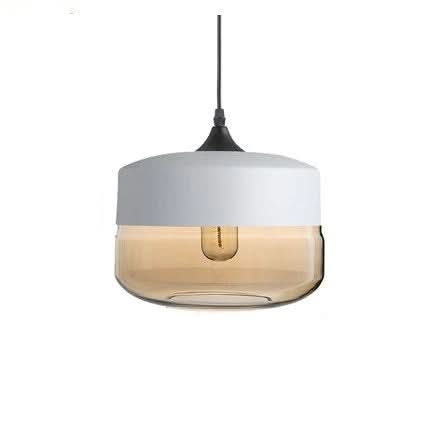 Håndgeblasene Pendelleuchte fra Glas og Holz, Verstellbar