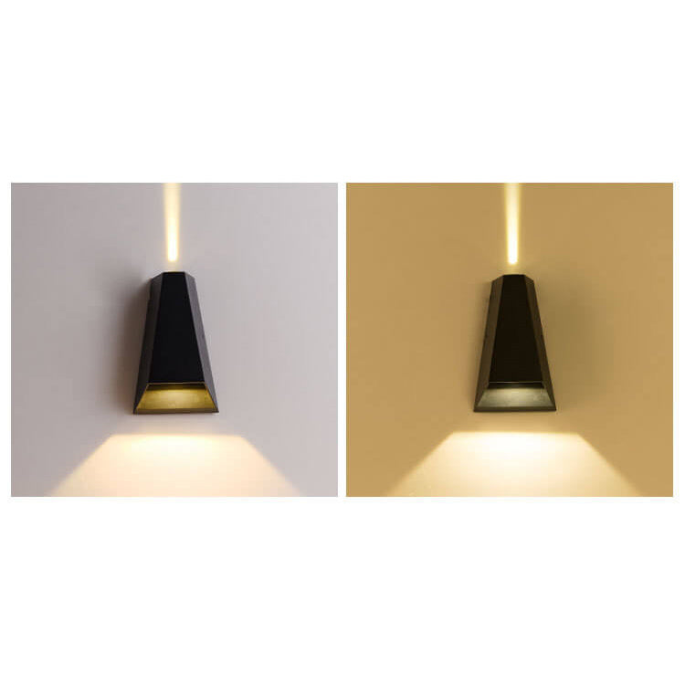 Moderne, kreativ trapesformet LED-utevegglampe med oppover- og nedoverrettet belysning