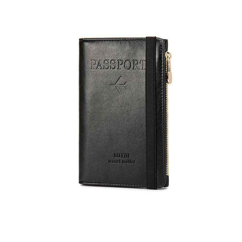 Men's Leather Passport Wallet with RFID Blocking | Skanto