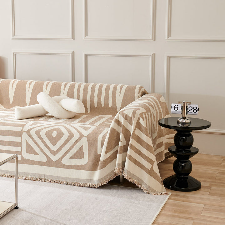 Geometrisk Boho Stil Sofa Trekk - Moderne, Stilig & Holdbar Sofa Beskyttelse | Skanto