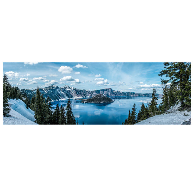 Mountain Lake Forest Wilderness Wall Art Large Format Canvas Prints Wide Landscape Above Sofa or Bed | Skanto