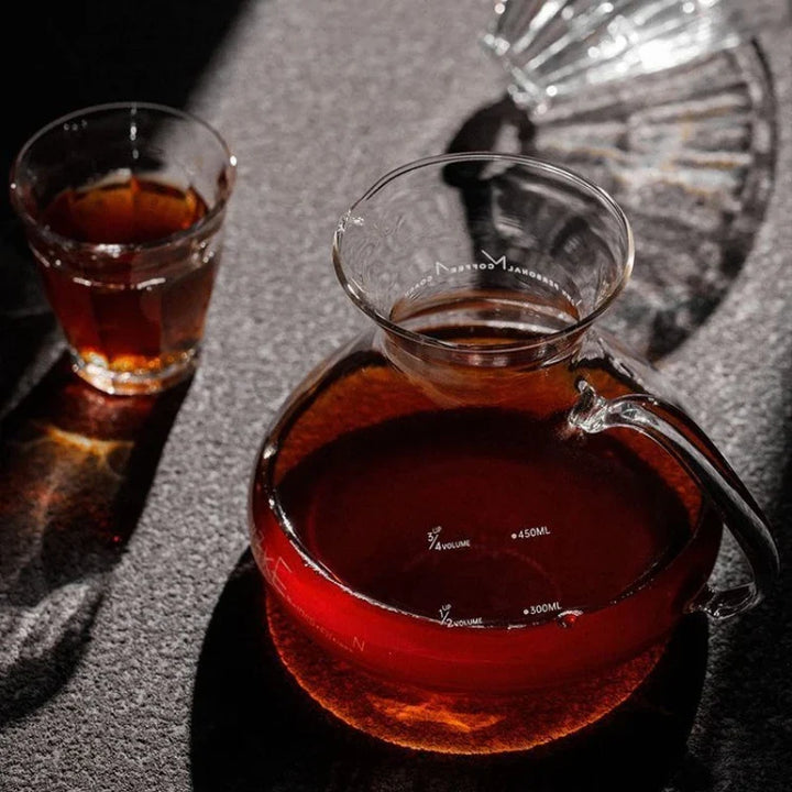 15oz Glass Pour Over Coffee Server Heat-Resistant Drip Brewing Carafe | Skanto