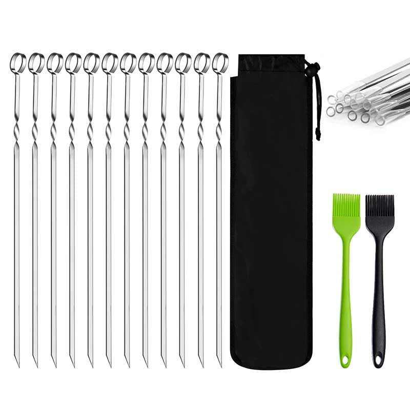 15pcs BBQ Spydersett Med Børste Grill Utendørs Grilltilbehør | Skanto