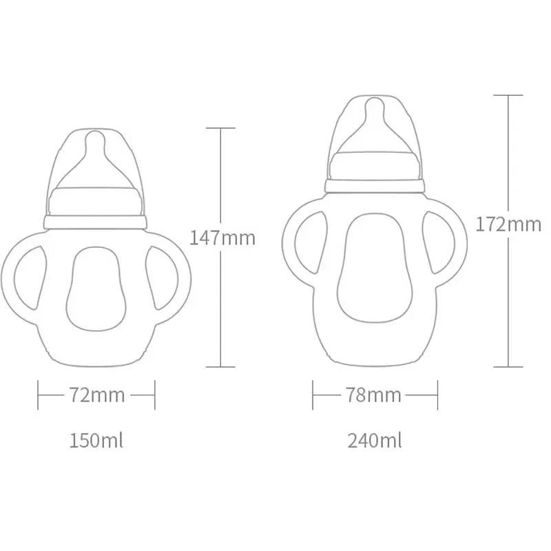 Norvo | Baby Drikkeflaske med Håndtak – Silikon med Myk Nipple & Dyre Design