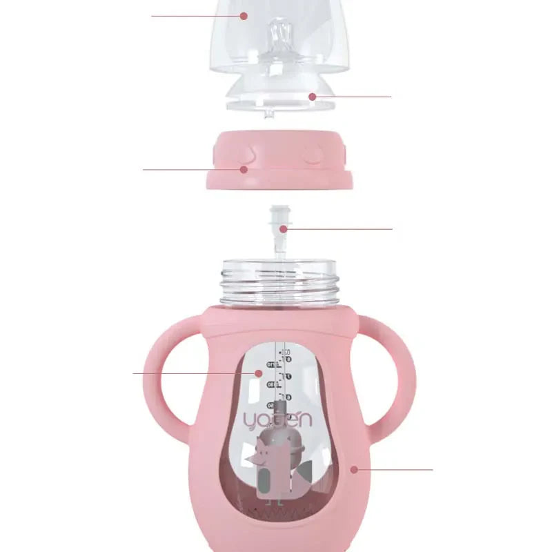 Norvo | Baby Drikkeflaske med Håndtak – Silikon med Myk Nipple & Dyre Design