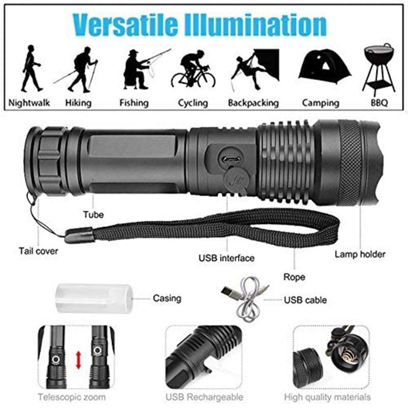 Skanto | USB-lading Vanntett P50 LED-lommelykt