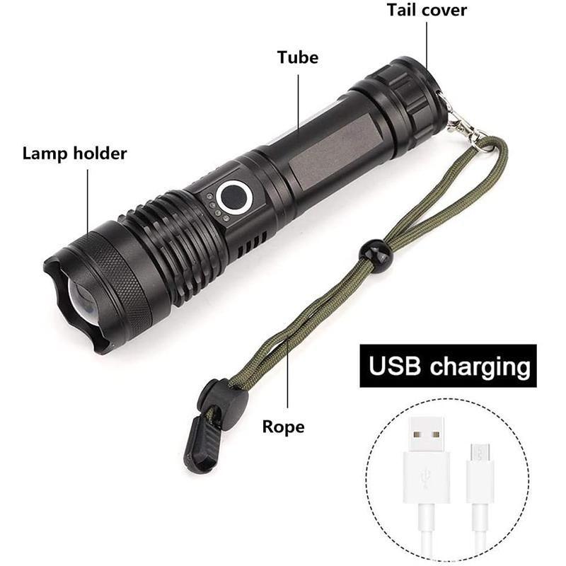Skanto | USB-lading Vanntett P50 LED-lommelykt