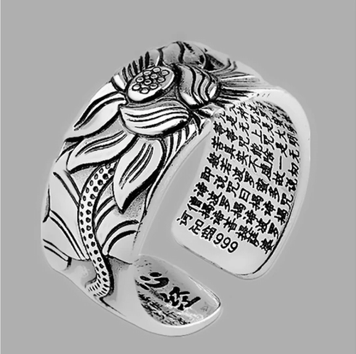 Skanto | Positive Thoughts Lotus Pattern Ring