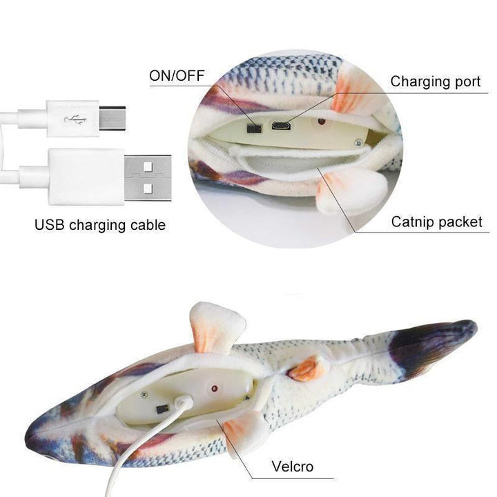 Skanto | Plush Simulering USB Lading Katt Fisk Leke
