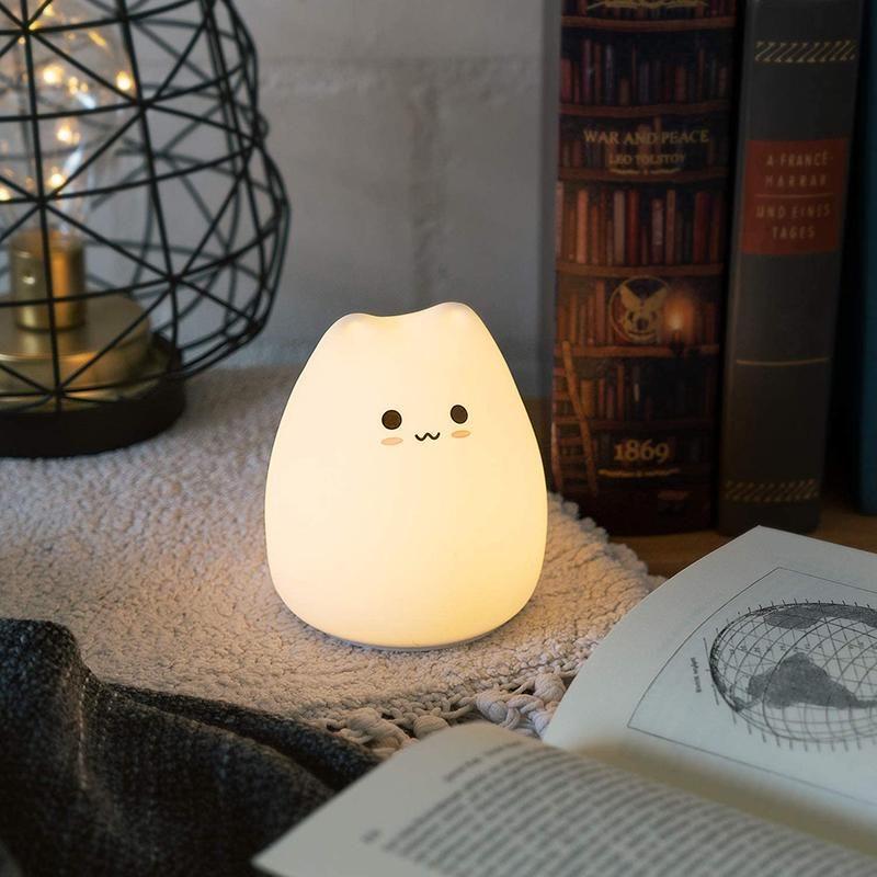 Skanto | Søt Silikon Katt Lampe Berøringskontroll Barn Nattlys