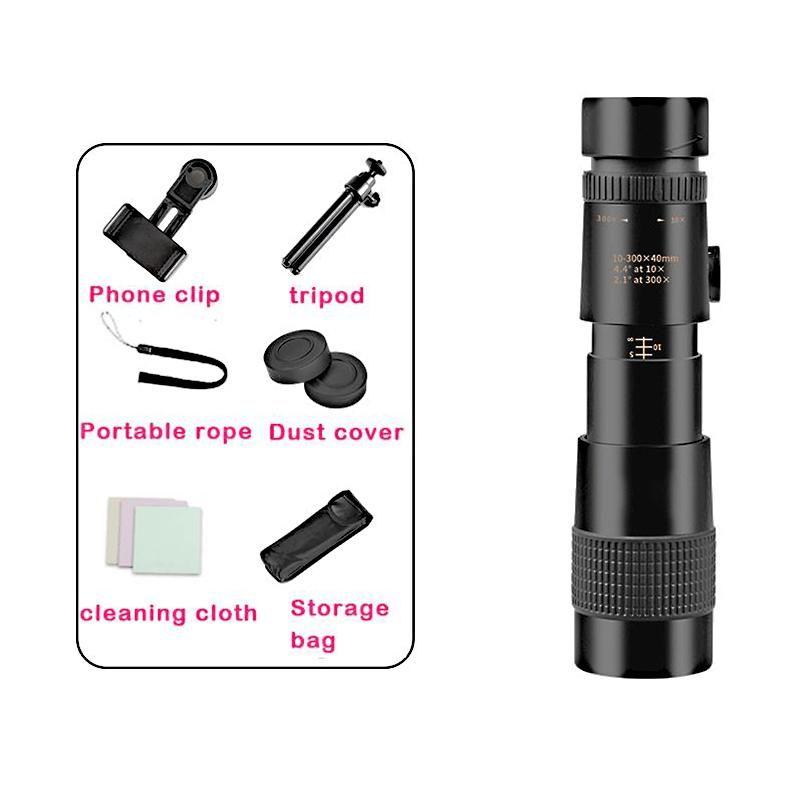 Skanto | 4K 10-300X40mm Super Telefoto Zoom Monokular Teleskop