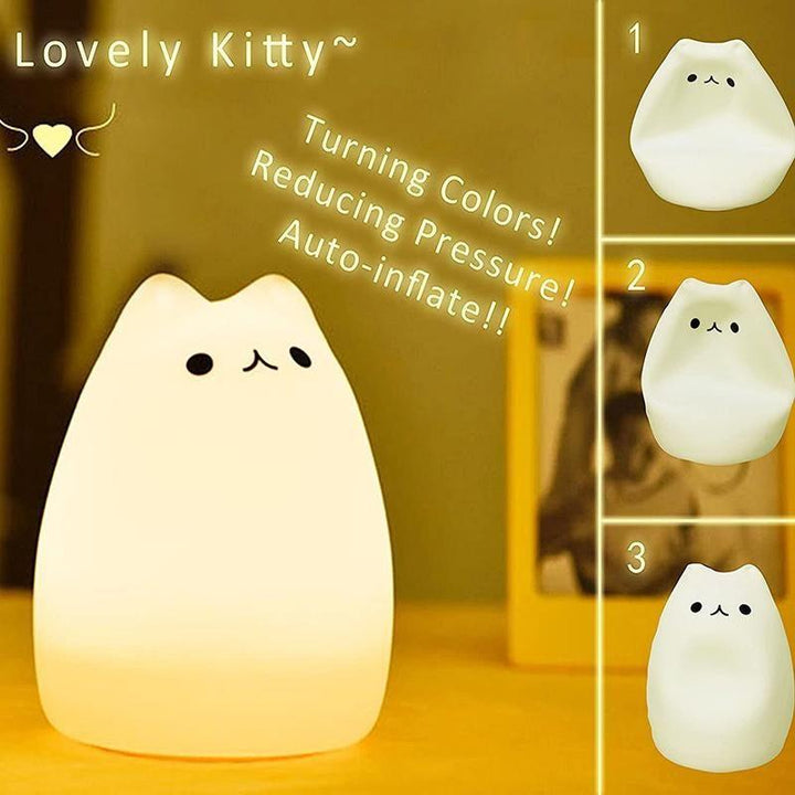 Skanto | Søt Silikon Katt Lampe Berøringskontroll Barn Nattlys
