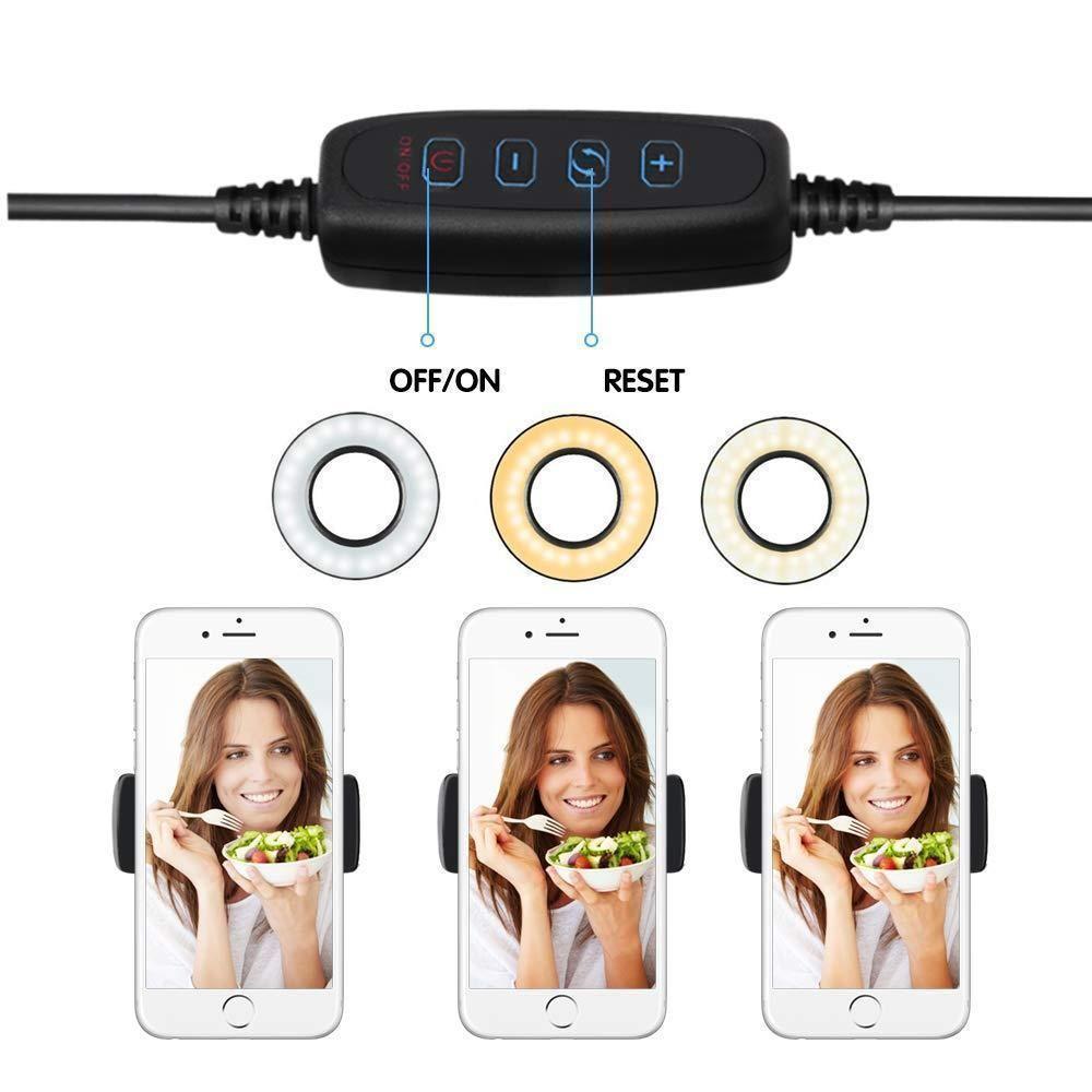 Skanto | Selfie Ring Light med mobiltelefonholder stativ