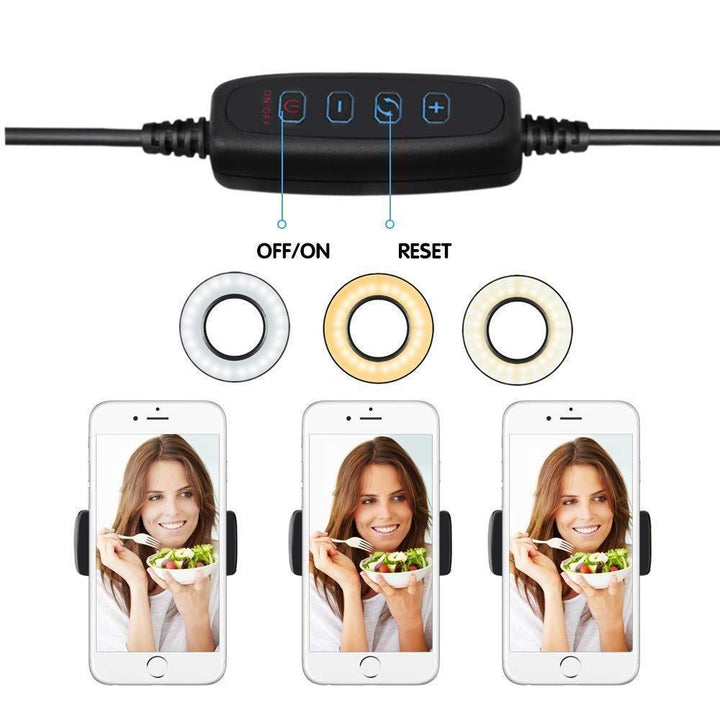 Skanto | Selfie Ring Light med mobiltelefonholder stativ