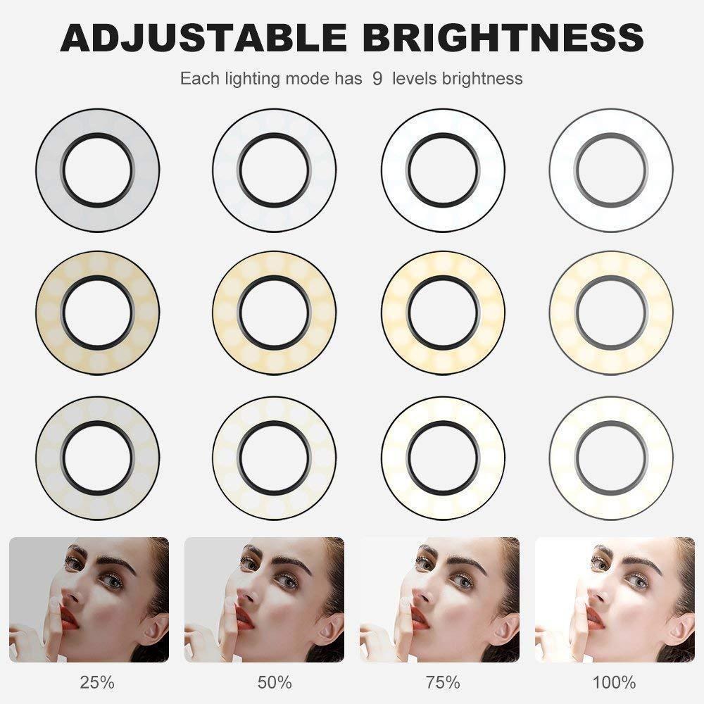Skanto | Selfie Ring Light med mobiltelefonholder stativ