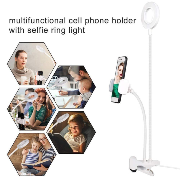 Skanto | Selfie Ring Light med mobiltelefonholder stativ