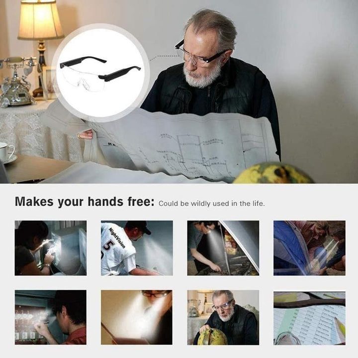 Skanto | Briller med LED-lampe for forstørrelsesglass