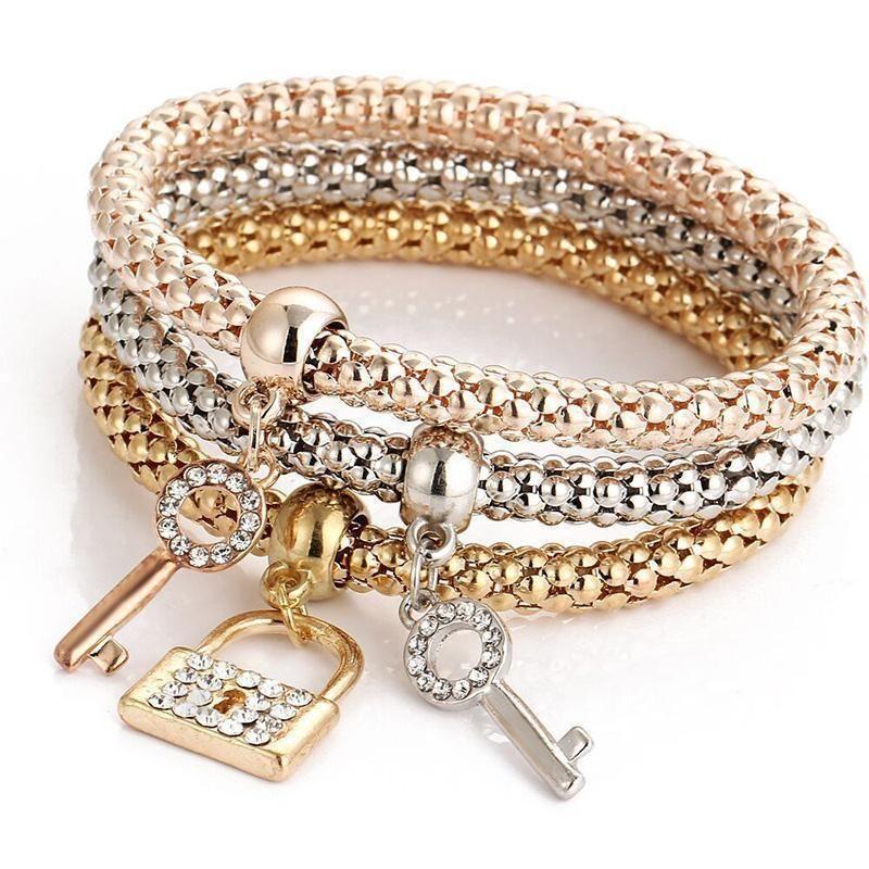 Skanto | Charm Rhinestone Popcorn Armbånd