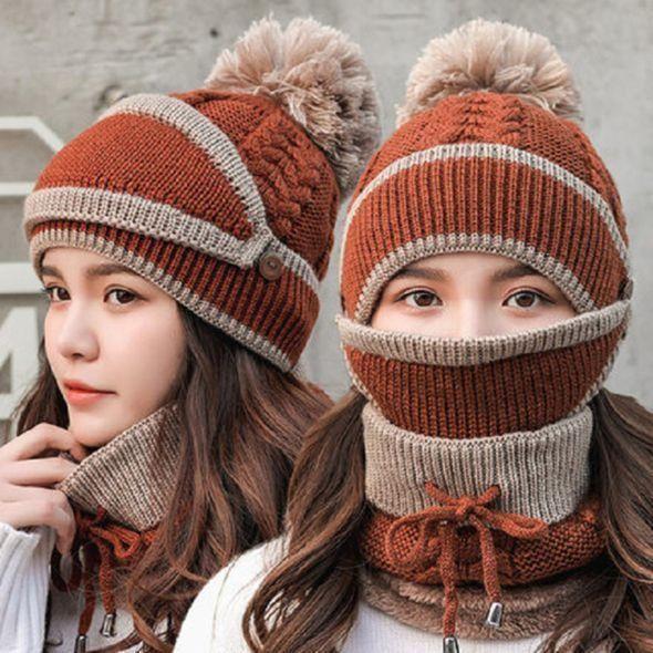 Skanto | 3PCS Kvinner Vinter Halssett
