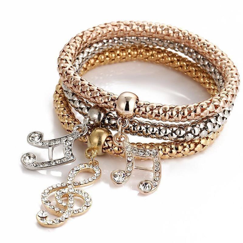 Skanto | Charm Rhinestone Popcorn Armbånd