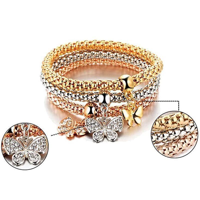Skanto | Charm Rhinestone Popcorn Armbånd