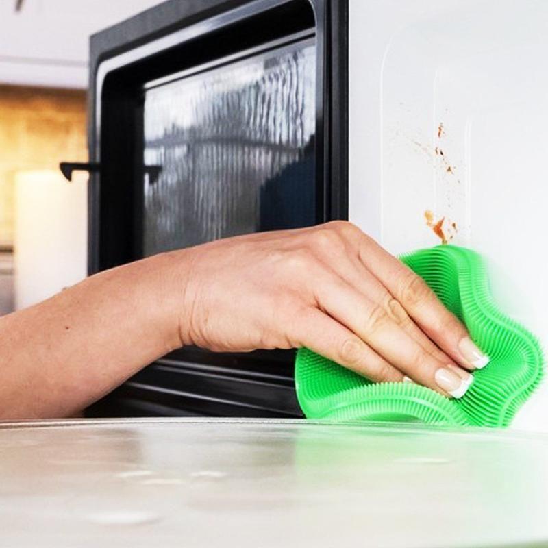 Norvo | Matkvalitet Multi-Funksjon Antibakteriell Silikon Skrubb Svamp Rengjøringsbørste Kjøkken, 5stk